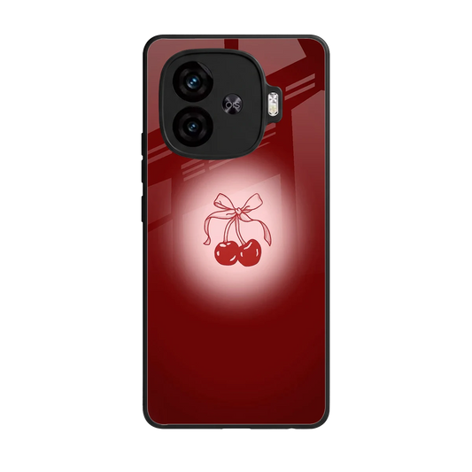 Cherry Bow back phone cover | glass case for iqoo neo 10r 5g