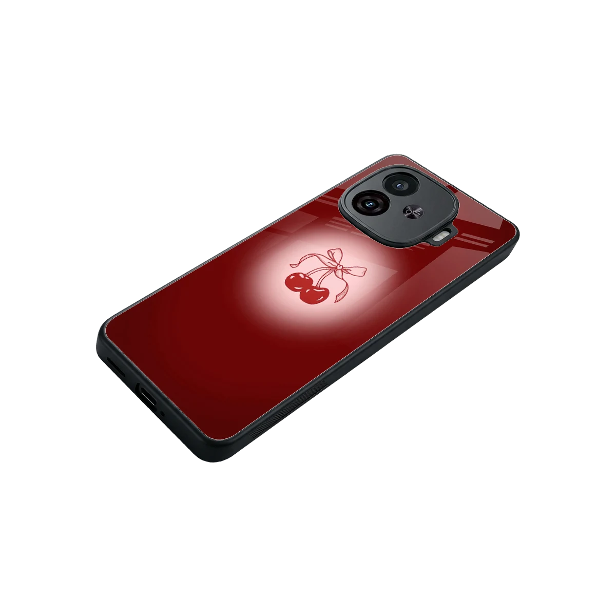 Cherry Bow stylish phone case for iqoo neo 10r 5g | glossy glass and slim fit
