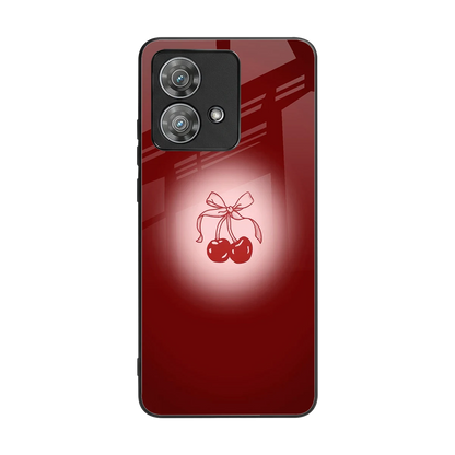 Cherry Bow back phone cover | glass case for motorola edge 40 neo 5g