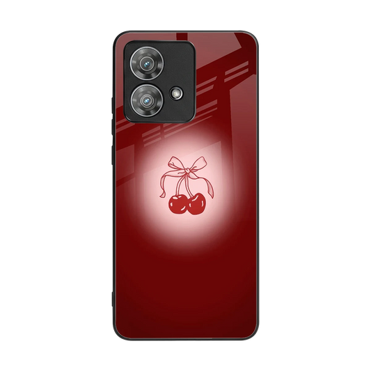 Cherry Bow back phone cover | glass case for motorola edge 40 neo 5g
