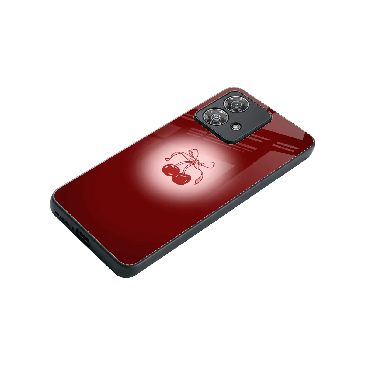 Cherry Bow stylish phone case for motorola edge 40 neo 5g | glossy glass and slim fit