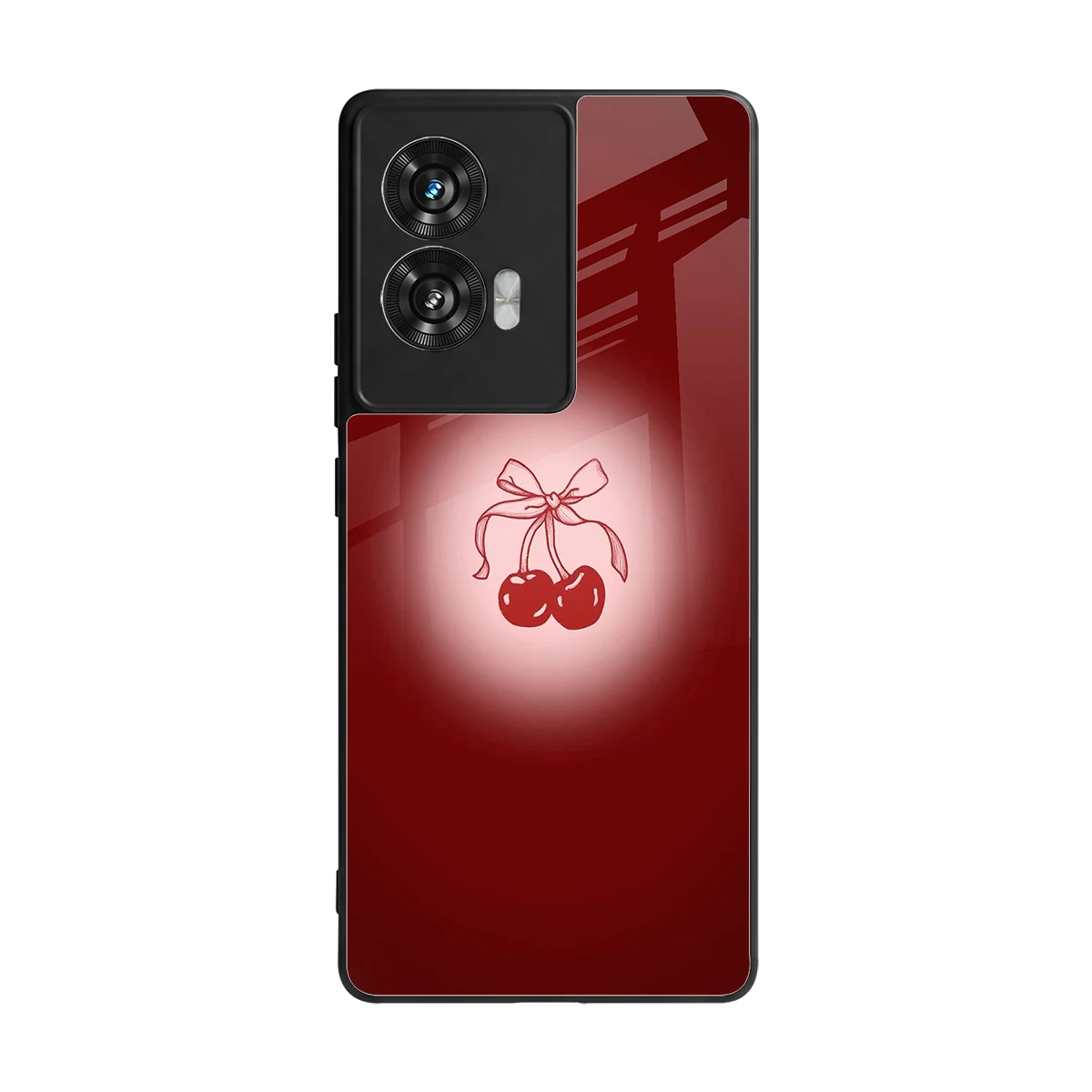 Cherry Bow back phone cover | glass case for motorola edge 50 fusion