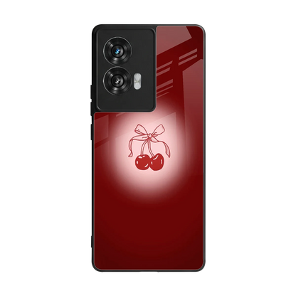 Cherry Bow back phone cover | glass case for motorola edge 50 fusion