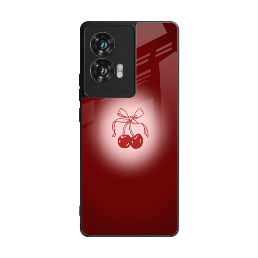 Cherry Bow back phone cover | glass case for motorola edge 50 fusion