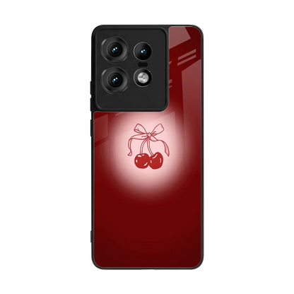 Cherry Bow back phone cover | glass case for motorola edge 50 pro