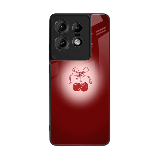 Cherry Bow back phone cover | glass case for motorola edge 50 pro