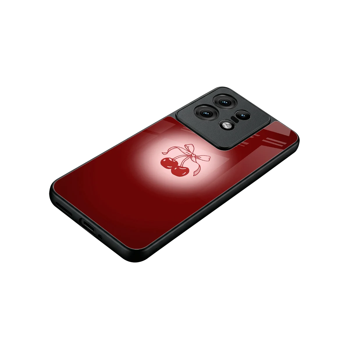 Cherry Bow stylish phone case for motorola edge 50 pro | glossy glass and slim fit