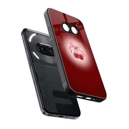 Cherry Bow sleek nothing phone 2a cover with tempered glass back and TPU edges