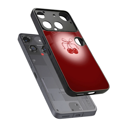 Cherry Bow sleek nothing phone 3 cover with tempered glass back and TPU edges