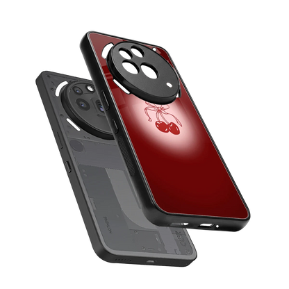 Cherry Bow sleek nothing phone 3a pro cover with tempered glass back and TPU edges