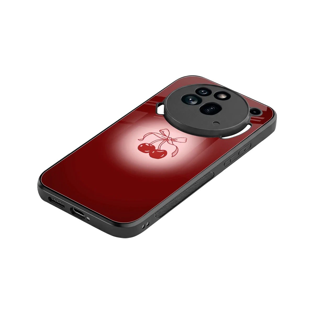 Cherry Bow stylish phone case for nothing phone 3a pro | glossy glass and slim fit