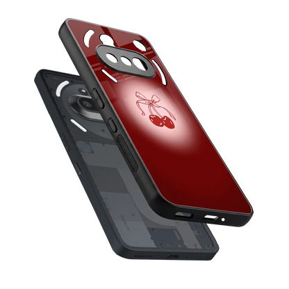 Cherry Bow sleek nothing phone 3a cover with tempered glass back and TPU edges
