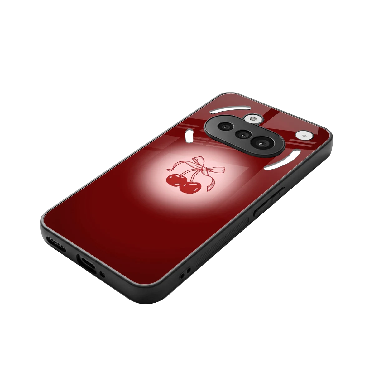 Cherry Bow stylish phone case for nothing phone 3a | glossy glass and slim fit