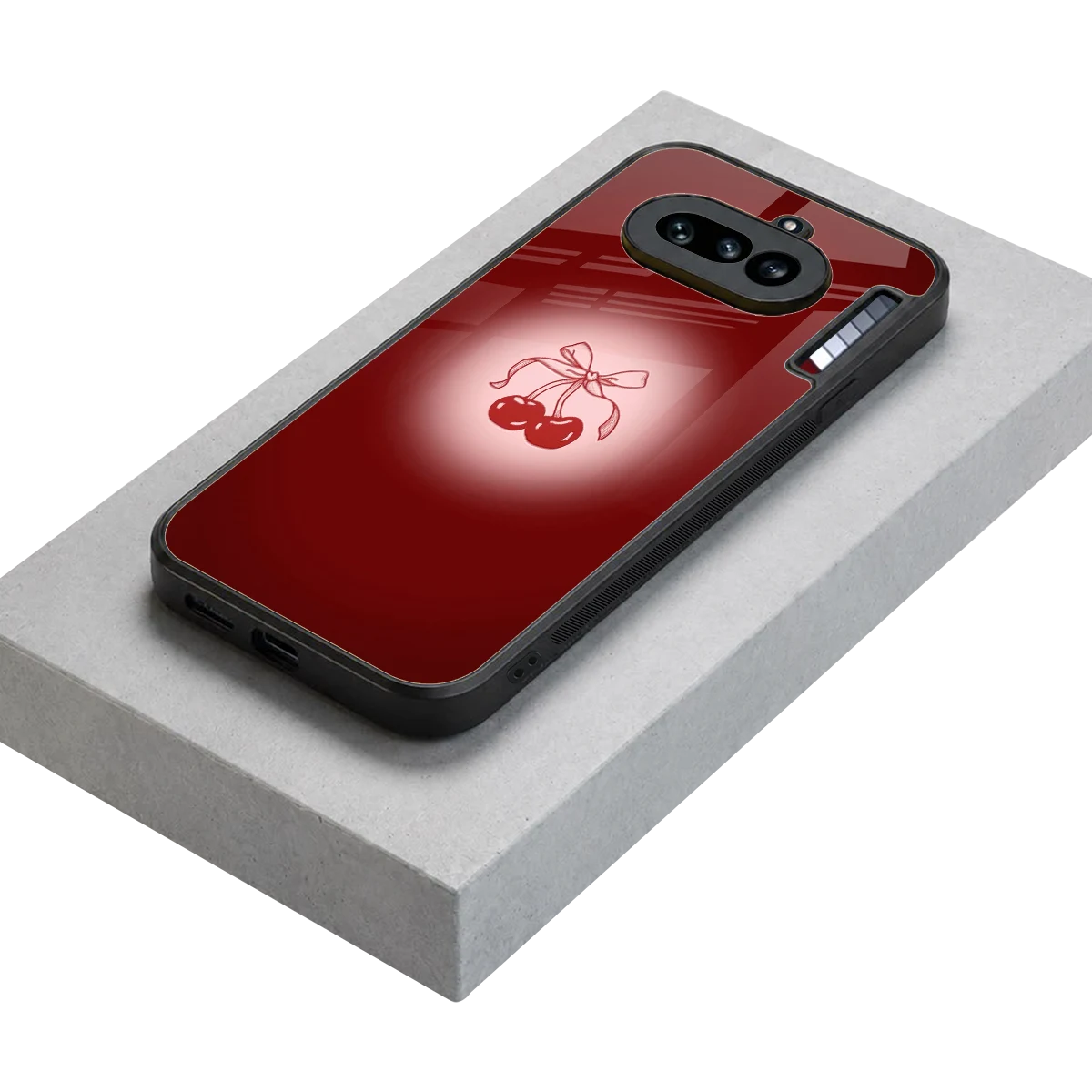 Cherry Bow stylish phone case for nothing phone 4a | glossy glass and slim fit