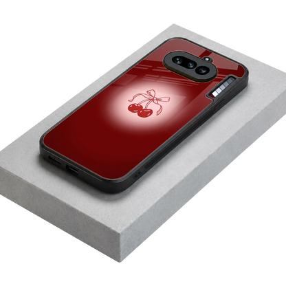 Cherry Bow stylish phone case for nothing phone 4a | glossy glass and slim fit