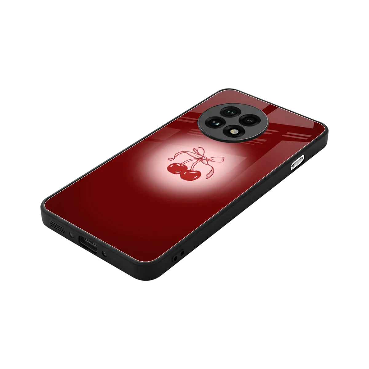 Cherry Bow stylish phone case for oneplus 13r | glossy glass and slim fit