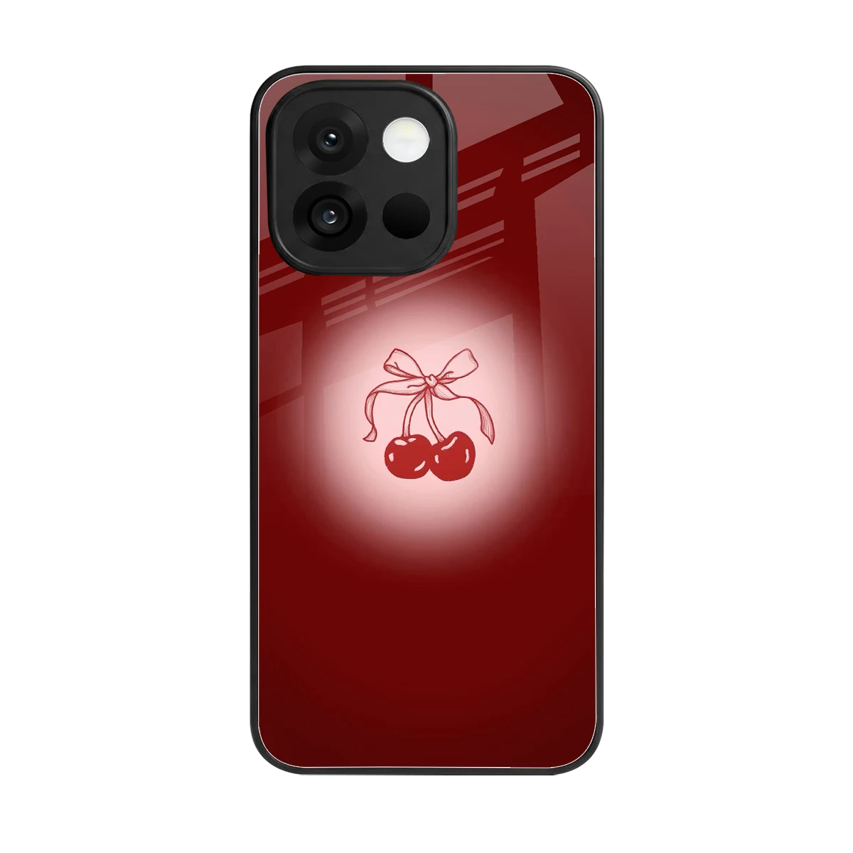 Cherry Bow back phone cover | glass case for oneplus 13s