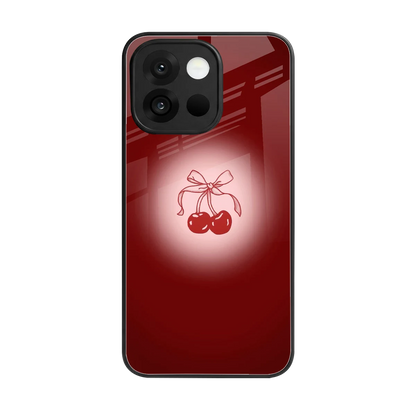 Cherry Bow back phone cover | glass case for oneplus 13s
