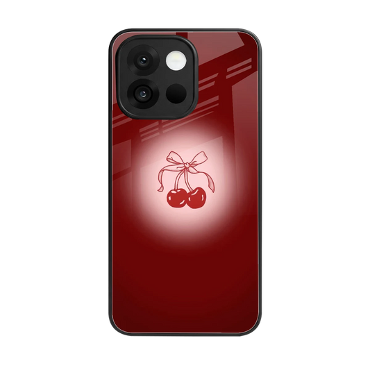 Cherry Bow back phone cover | glass case for oneplus 13s