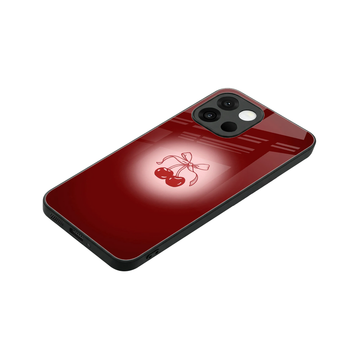 Cherry Bow stylish phone case for oneplus 13s | glossy glass and slim fit