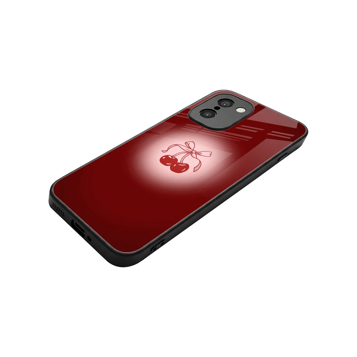 Cherry Bow stylish phone case for oneplus 15r | glossy glass and slim fit