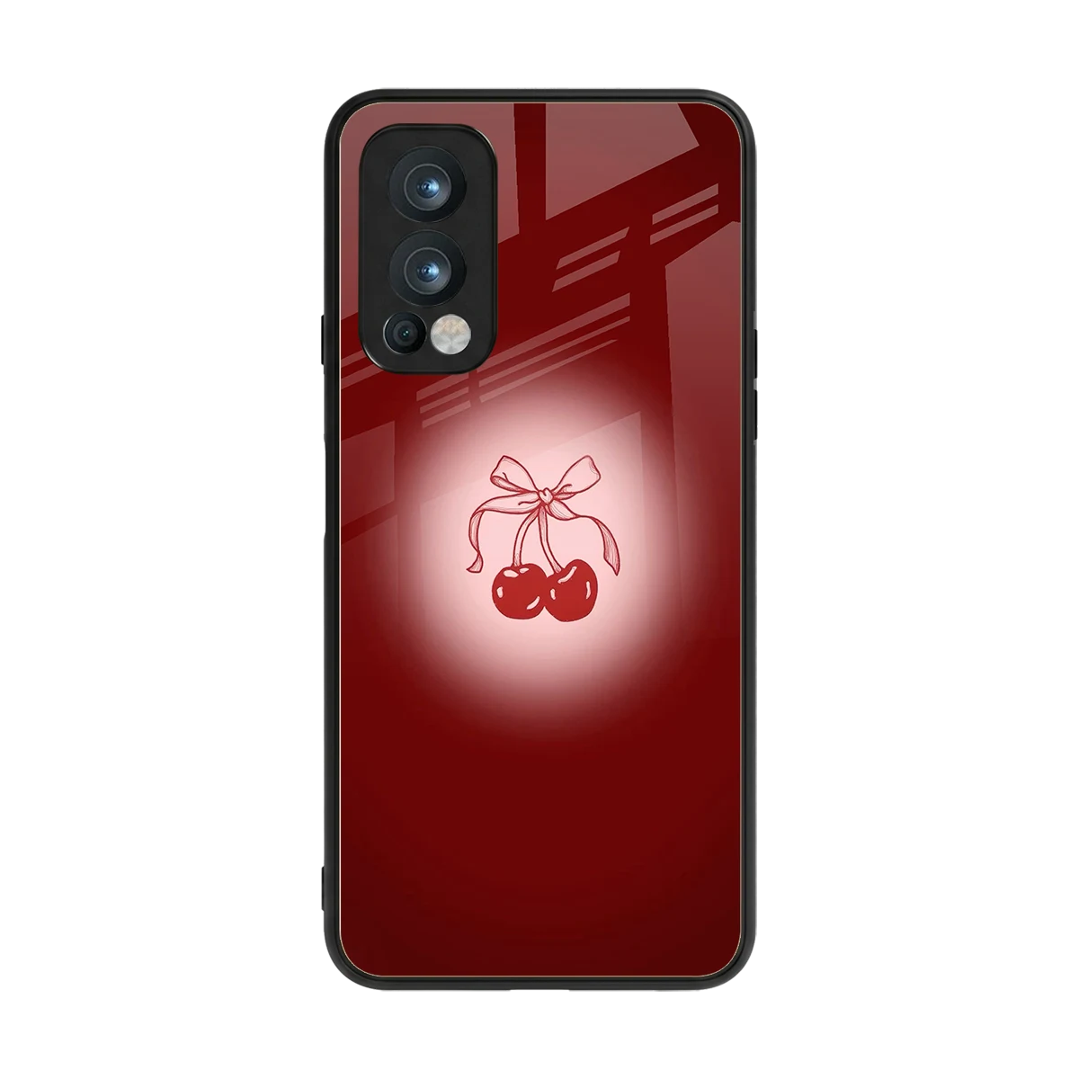 Cherry Bow back phone cover | glass case for oneplus nord 2