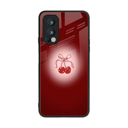 Cherry Bow back phone cover | glass case for oneplus nord 2