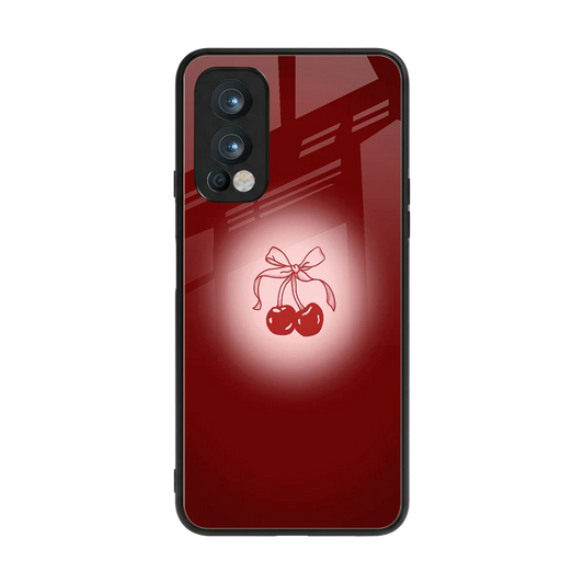 Cherry Bow back phone cover | glass case for oneplus nord 2