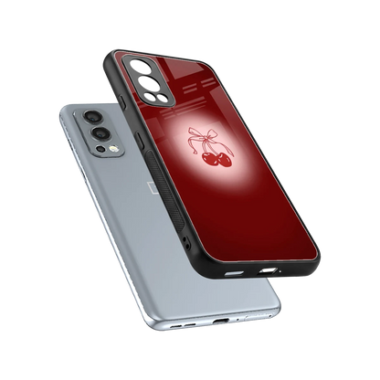 Cherry Bow sleek oneplus nord 2 cover with tempered glass back and TPU edges