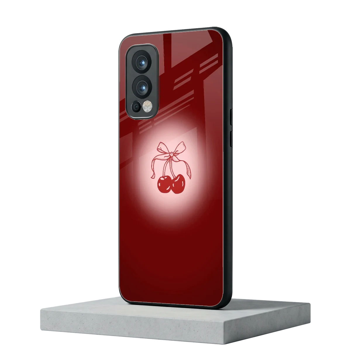 Cherry Bow oneplus nord 2 mobile cover | shockproof glass phone case