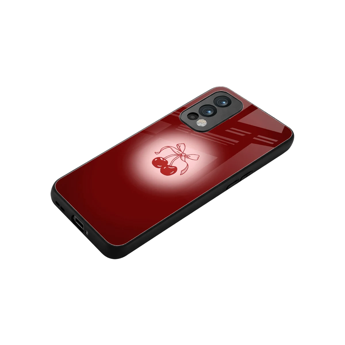 Cherry Bow stylish phone case for oneplus nord 2 | glossy glass and slim fit
