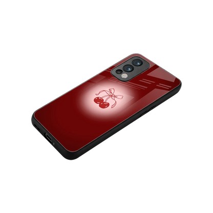 Cherry Bow stylish phone case for oneplus nord 2 | glossy glass and slim fit