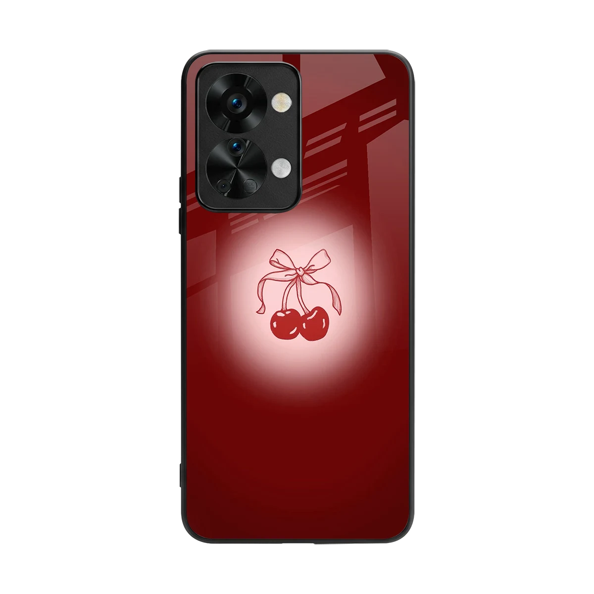 Cherry Bow back phone cover | glass case for oneplus nord 2t