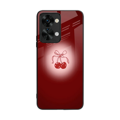 Cherry Bow back phone cover | glass case for oneplus nord 2t