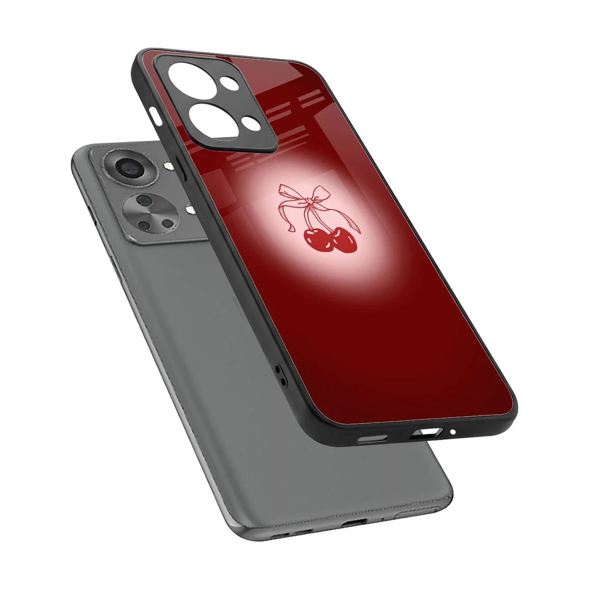 Cherry Bow sleek oneplus nord 2t cover with tempered glass back and TPU edges