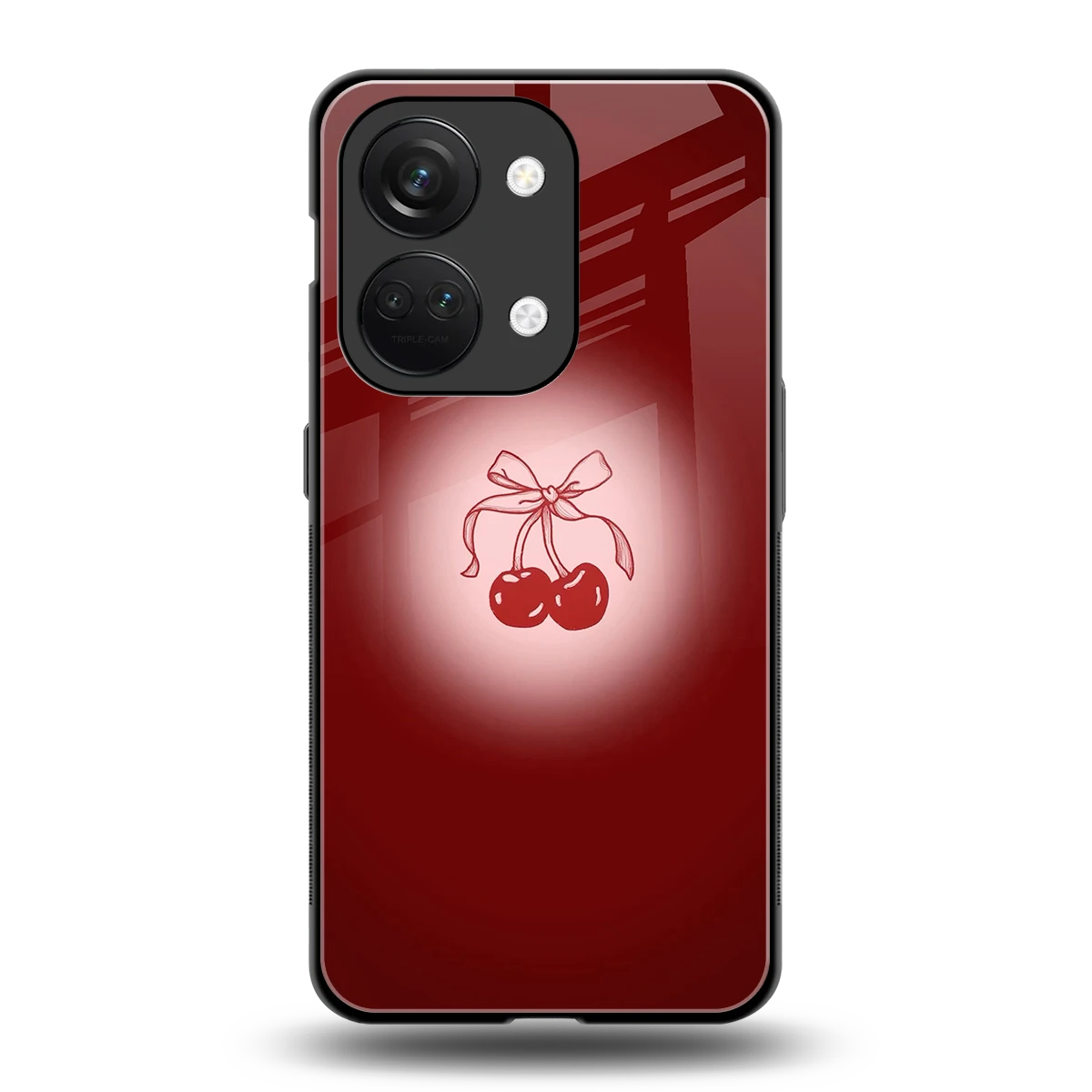 Cherry Bow back phone cover | glass case for oneplus nord 3
