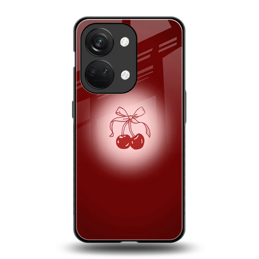 Cherry Bow back phone cover | glass case for oneplus nord 3