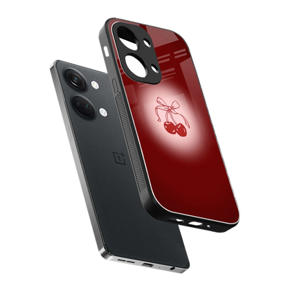 Cherry Bow sleek oneplus nord 3 cover with tempered glass back and TPU edges
