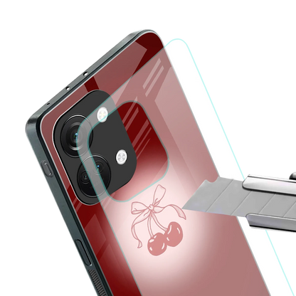 Cherry Bow stylish phone case for oneplus nord 3 | glossy glass and slim fit