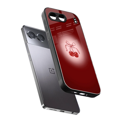 Cherry Bow sleek oneplus nord 4 cover with tempered glass back and TPU edges