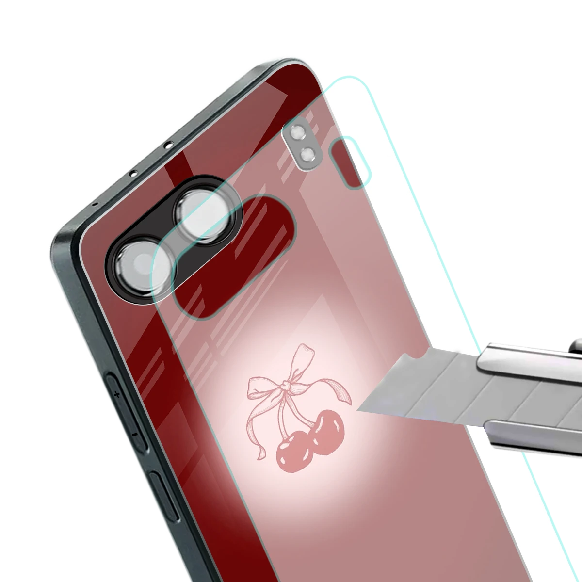 Cherry Bow stylish phone case for oneplus nord 4 | glossy glass and slim fit