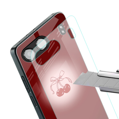 Cherry Bow stylish phone case for oneplus nord 4 | glossy glass and slim fit