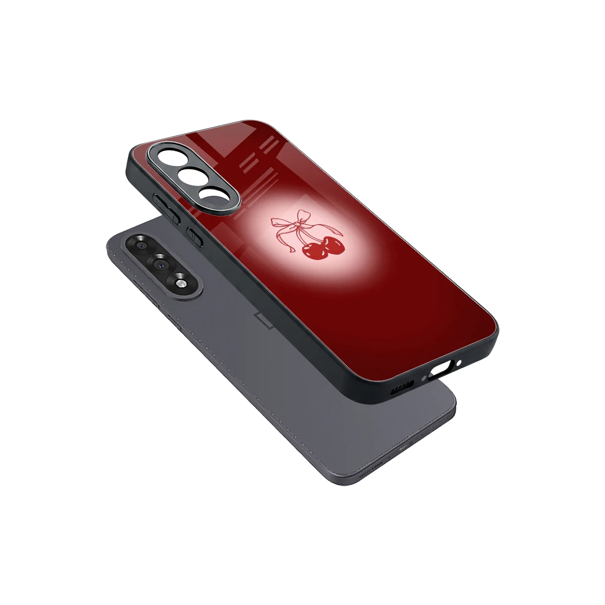 Cherry Bow sleek oneplus nord 5 cover with tempered glass back and TPU edges