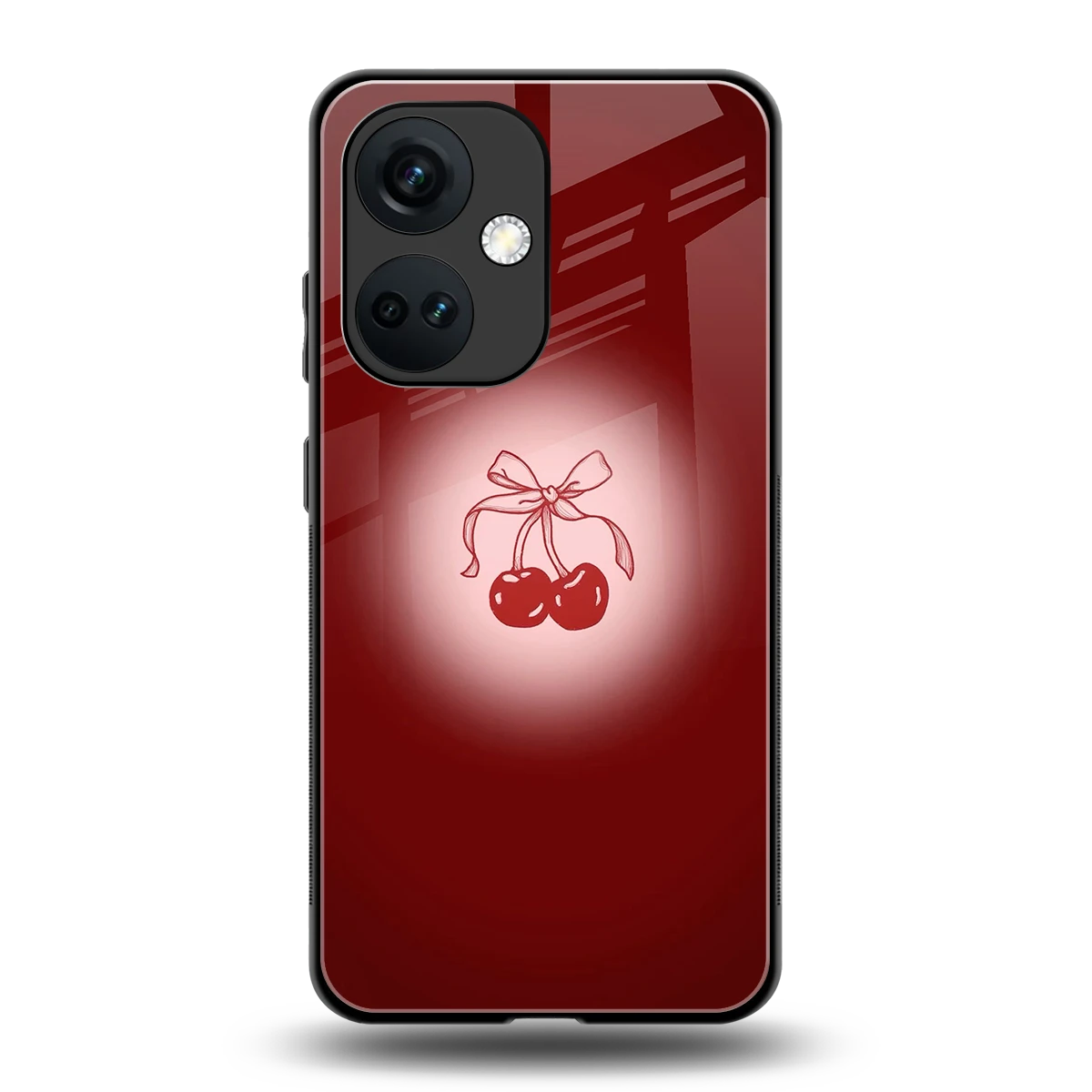 Cherry Bow back phone cover | glass case for oneplus nord ce 3