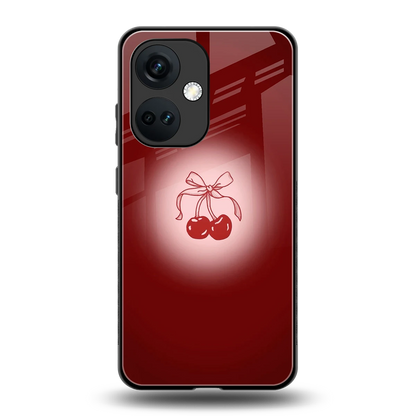 Cherry Bow back phone cover | glass case for oneplus nord ce 3