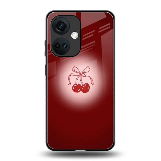 Cherry Bow back phone cover | glass case for oneplus nord ce 3
