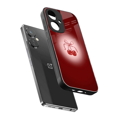 Cherry Bow sleek oneplus nord ce 3 cover with tempered glass back and TPU edges