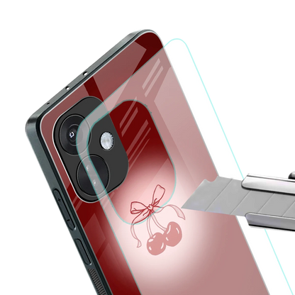 Cherry Bow stylish phone case for oneplus nord ce 3 | glossy glass and slim fit