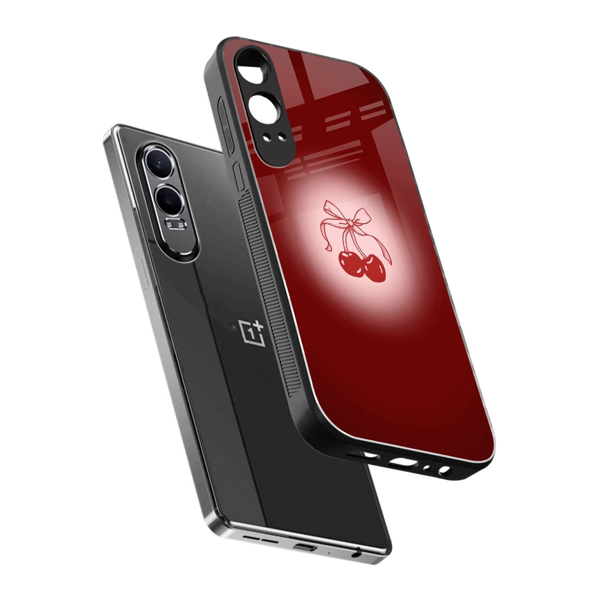 Cherry Bow sleek oneplus nord ce 4 lite cover with tempered glass back and TPU edges