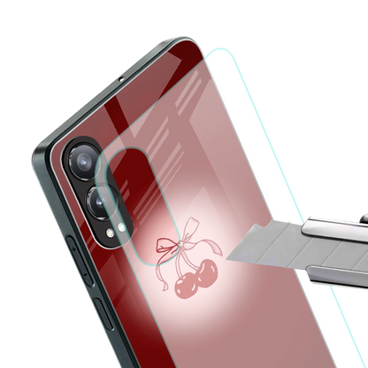 Cherry Bow stylish phone case for oneplus nord ce 4 lite | glossy glass and slim fit